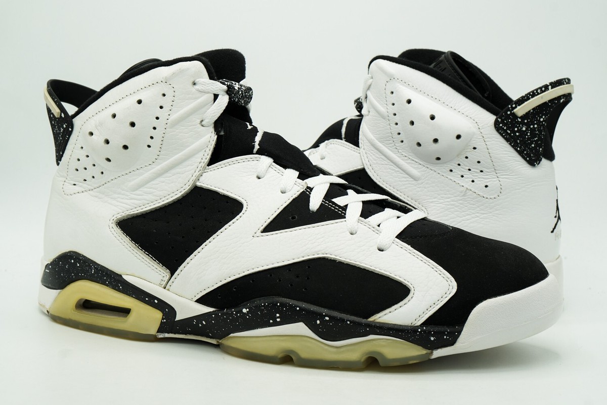 AIR JORDAN 6 VI RETRO USED SIZE 14 OREO WHITE BLACK 384664