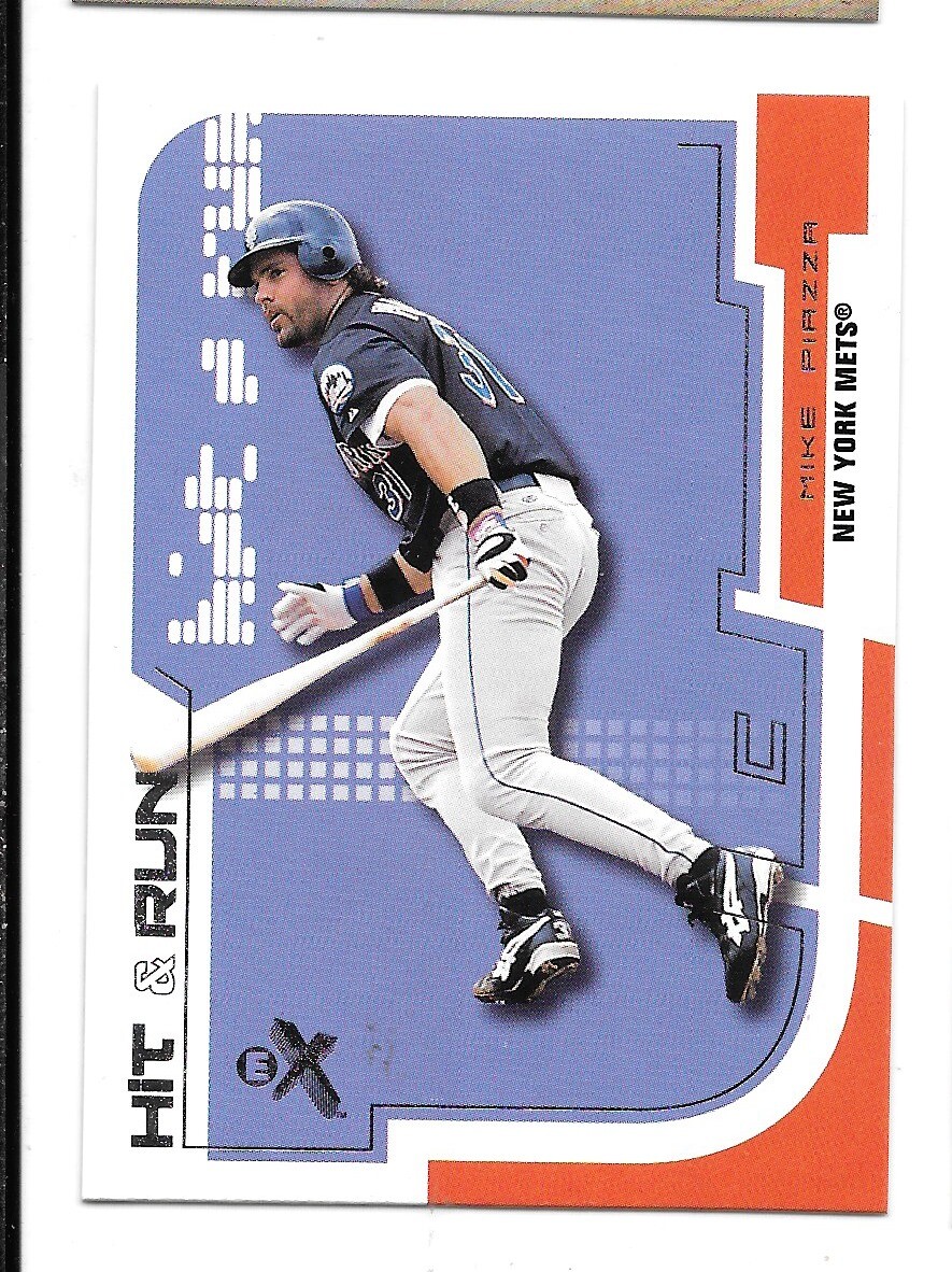 X 2002 Fleer EX Mike Piazza NY Mets Hit & Run #21 NRMT