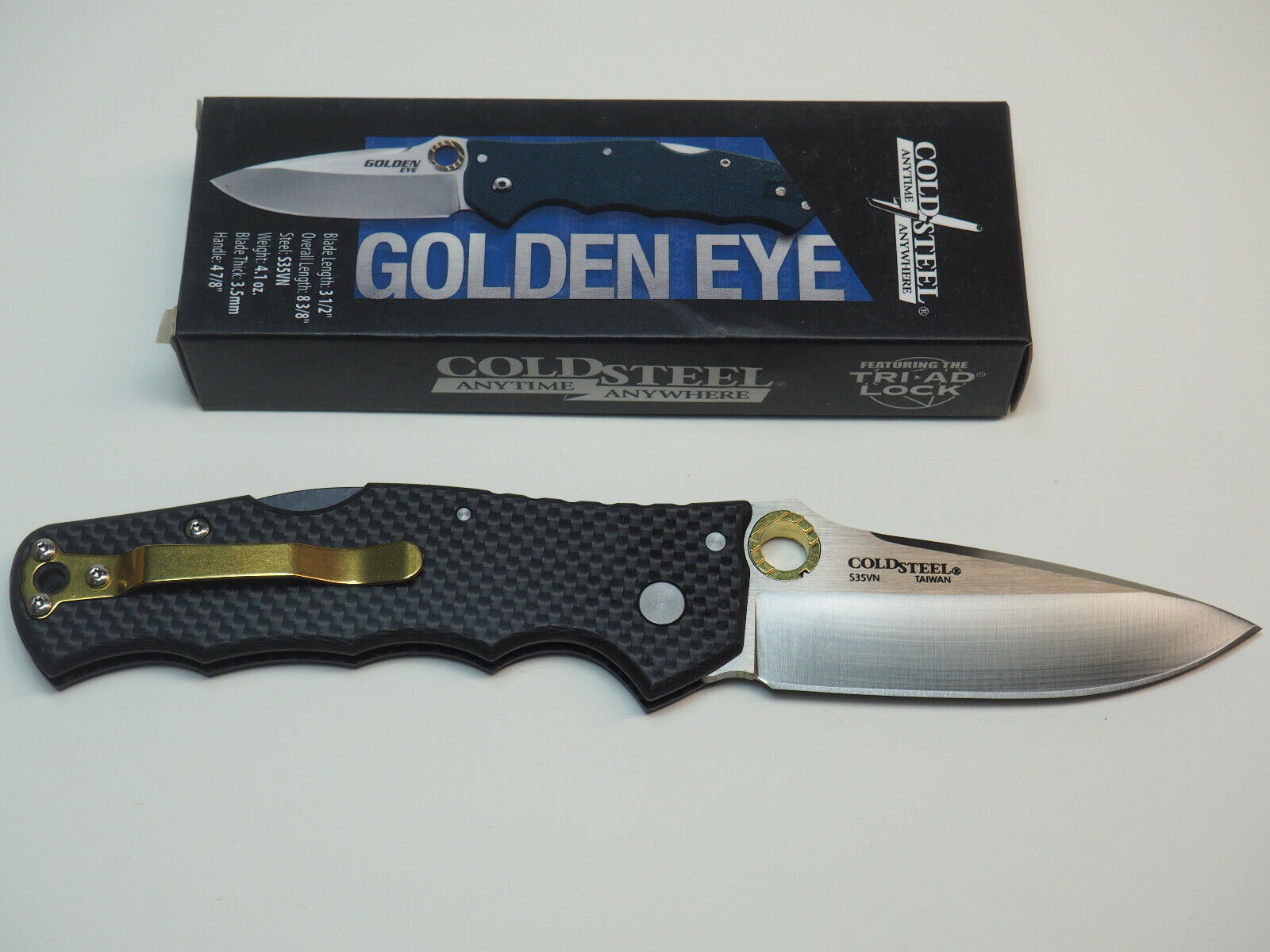 Cold Steel Golden Eye Elite Carbon Fiber 3.5" Folding Knife 62QCFS