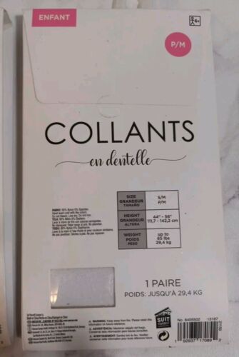 Girls White Lace Tights S/M Up To 65 Lbs. New Lot Of 2 - Picture 9 of 11