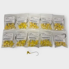100 NEW 1/4 OZ YELLOW LEAD HEAD JIG HEADS   W...