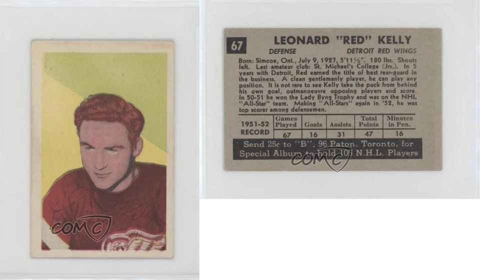 1952-53 Parkhurst Red Kelly #67 HOF - Image 3 of 3