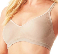 LARGE Warner's 3911A Soft Smoothing Wireless Comfort T-Shirt Bra, Almond NWT