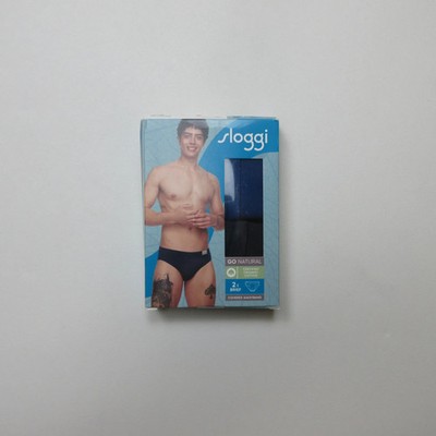 Sloggi Mens Go Natural Briefs Large Multi-Colour 2 Pack Cotton Underwear