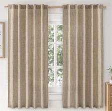 MIULEE Linen Textured Semi Sheer Curtain Panel