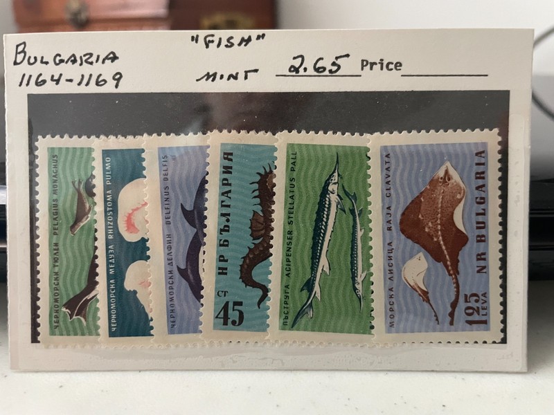 Dealer's Stock BULGARIA 1164 - 1169, set of 6 sea life, mint lightly hinged
