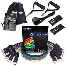 12 PCS Resistance Band Set Yoga Pilates Abs Exercise Fitness Tube Workout Band