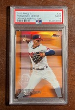 2016 Topps Finest Francisco Lindor⭐️Rookie ORANGE REFRACTOR🌈PSA 9🚨MINT💎/25🔥