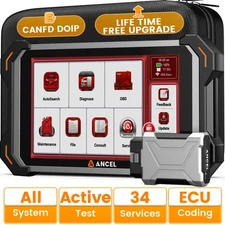 ANCEL DS600BT All System Diagnostic Scanner TPMS Tool CANFD & DOIP Action Test