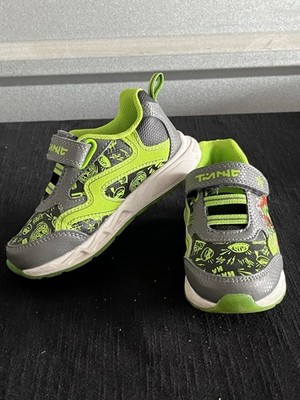 Nickelodeon TMNT Mutant Mayhem Toddler Shoes Size 9 Light Up Sneakers Green Gray