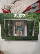 Guess Man for Men - 3 Pc Set 2.5oz EDT Spray, 6oz Deodorizing Body Spray  More