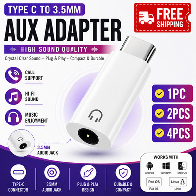 USB C to 3.5mm Aux Adapter Type C Headphone Audio Jack Dongle Cord Universal
