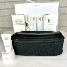 Dior Trotter luxury canvas cosmetic case or makeup bag with extras. 