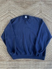 Vintage 90s jerzees Navy Crew Neck Pullover Sweatshirt 3X fits like 2x