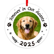 Picture Frame Dog Memorial Christmas Ornaments 2025 - Forever in Our Hearts P...