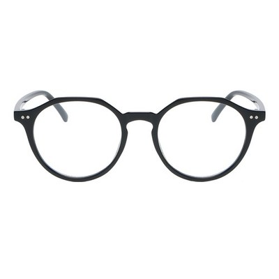 Round Horn Rim Blue Light Blocking Glasses Clear Lens Unisex Fashion