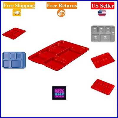 Right-Hand 6-Compartment Polypropylene Tray, 10'' x 14'', Red