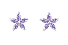 Rnivida 925 Sterling Silver Small Cz Flower Stud Earrings for Women, Hypoalle...