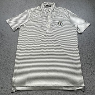RLX Ralph Lauren Polo Shirt Mens Medium Striped 2014 US Open