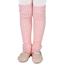 DANCEYOU Ballet Leg Warmers for Girls Toddler Teens Stirrup Ankle 14.5", Pink