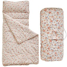 Toddler Nap Mat with Pillow and Blanket, Soft Roll-Up Sleeping Bag for Ages 3-6