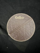 Antique Victorian Collars Brown Leather Shirt Collars Round Storage Box