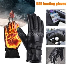 Electric Heated Gloves USB Rechargeable Hand Warmer Windproof Thermal Winter New