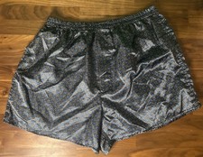 Vtg Briefly Stated Boxer Shorts XL 42-44 Second Skin Satin Geo Print Shiny Silky