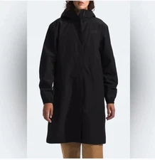 $180 The North Face Ladies  Daybreak Hooded long Jacket Rain Parka Black  XL
