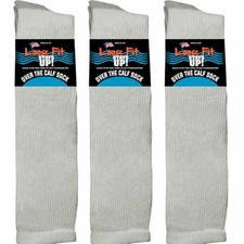 Loose Fit Stays Up! Over the Calf Socks - 3 Pack, Up to 3E, Made in USA X-Large