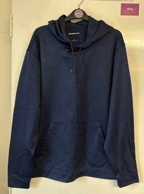 Sport-Tek marineblauer Herrenpullover lässig Polyester Hoodie Oberteil UK Größe Large