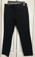 Banana Republic Slim Fit Stretch Dress Pants Black Flat Front Tapered Leg 6