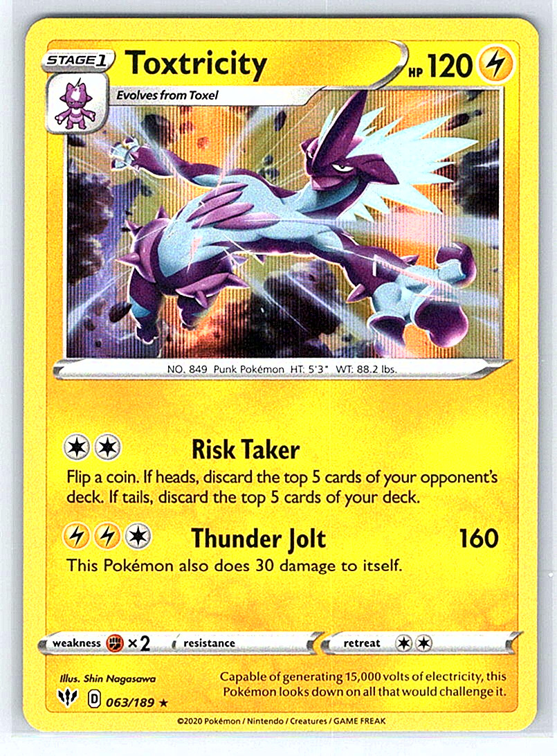 Toxtricity 063/189 Darkness Ablaze NM or LP Pokemon Card