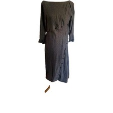 Alexander McQueen AW 2007 Salem Elizabeth Howe Herringbone Wool Dress IT46