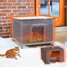 Outdoor Cat House Insulated Feral Cats Shelter for Winter with Insulated Liner