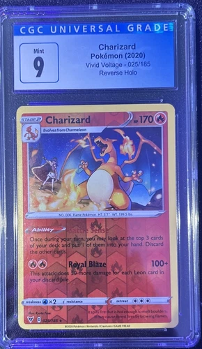 Charizard Reverse Holo 025/185 CGC 9 Pokemon Card Vivid Voltage