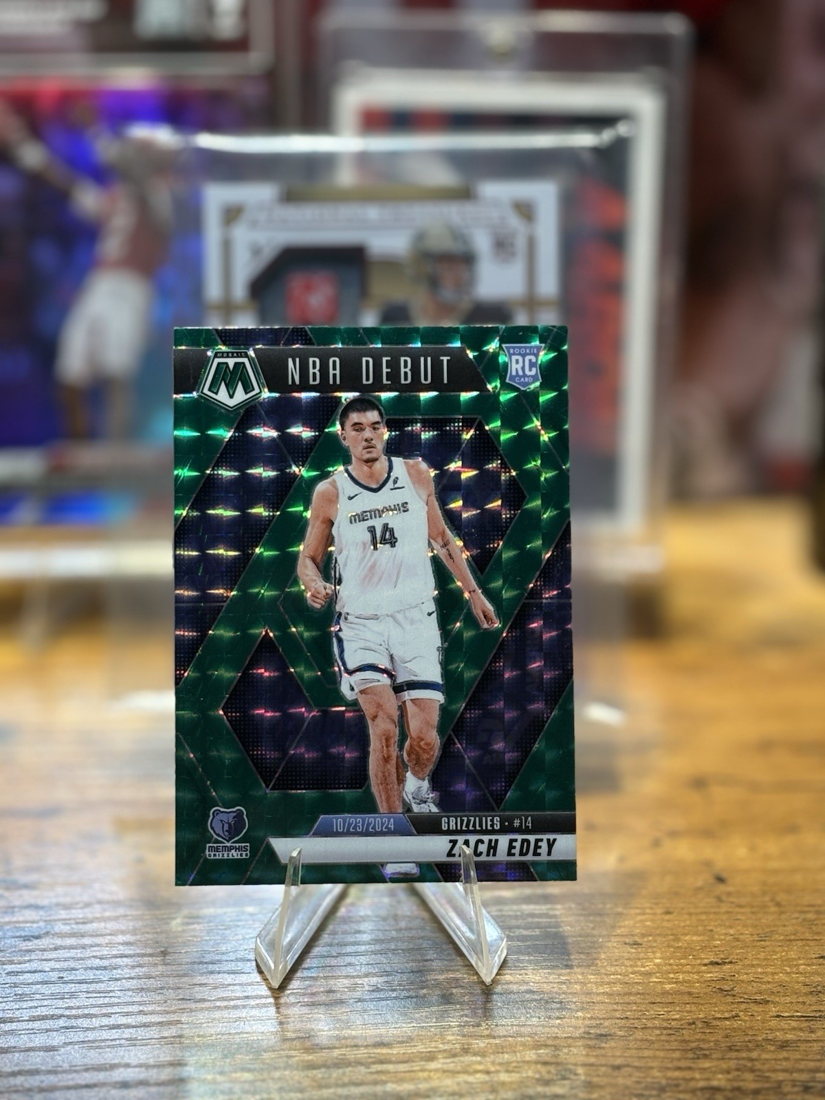 2024-25 Panini Mosaic Zach Edey NBA Debut Rookie Green Prizm #251