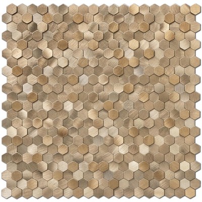 STICKGOO Peel and Stick Backsplash Tiles, on Mosaic 3D Mosaic, Copper 