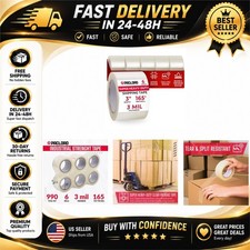 3" x 55 Yards Clear Packing Tape, Heavy-Duty, Pack of 6 Rolls