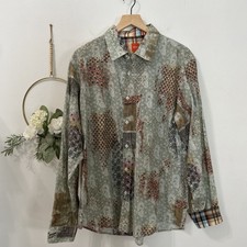 Hugo Boss Paisley Print Bandanna Patchwork Buttons Up Dress Shirt Men  s Sz XL