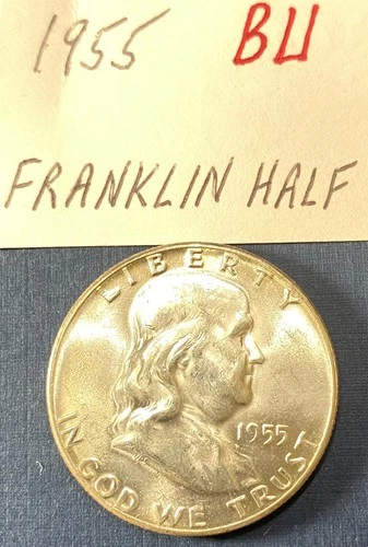 1955 Franklin Half-Choice Uncirculated-SILVER MELT VALUE ON LISTING DATE $28.73