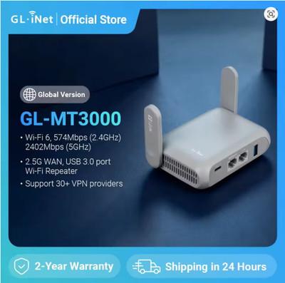 GL.iNet Spitz AX 2.5 Gbps Cellular Gateway Router - White (GL-MT3000)