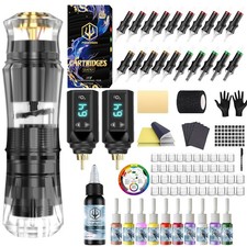 Kit Completo M quina De Tatuaje Pistola Inal mbrica Profesional Con Accesorios
