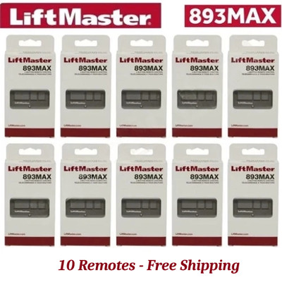 LiftMaster 893MAX 3-Button Garage Door Opener Remote   10 Pack