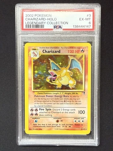 POKEMON CHARIZARD LEGENDARY COLLECTION #3/110 PSA 6 ENGLISH 2002