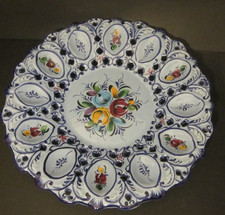 Große Keramik Servierplatte Eierplatte Portugal Reel , Ø 36,5 cm