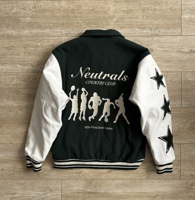 Jaded London Varsity Jacket – Neutrals Country Club – Wool Blend