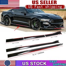 Side Skirt Extension Spoiler S For Ford Mustang Glossy Black Look 78.7 Side Skirt Extension Spoiler S For Ford Mustang Glossy Black Look 78.7