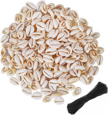 300 PCS White 0.63"-0.71"  16-18mm Natural Strong Cowrie Shell Beads Smooth C...