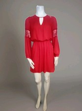 EXPRESS Red Long Sleeve Chiffon Dress Size XS 1P NWT